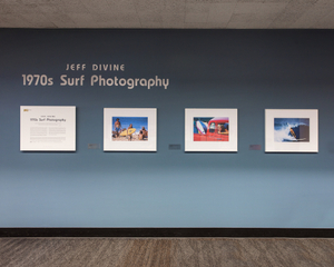 Image: Installation view of "Jeff Devine: 1970s Surf Photography"