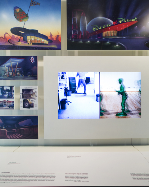 Image: Installation view of "Pixar’s Toy Story"