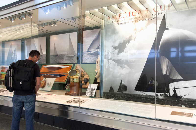 Image: Installation view of "America’s Cup, Sailing for International Sport’s Greatest Trophy 1851-1937"