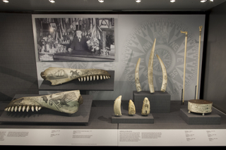 Image: Installation view of "From Ship to Shore: Nautical Arts from the San Francisco Maritime National Historic Park"