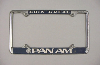 Image: license plate frame: Pan American World Airways