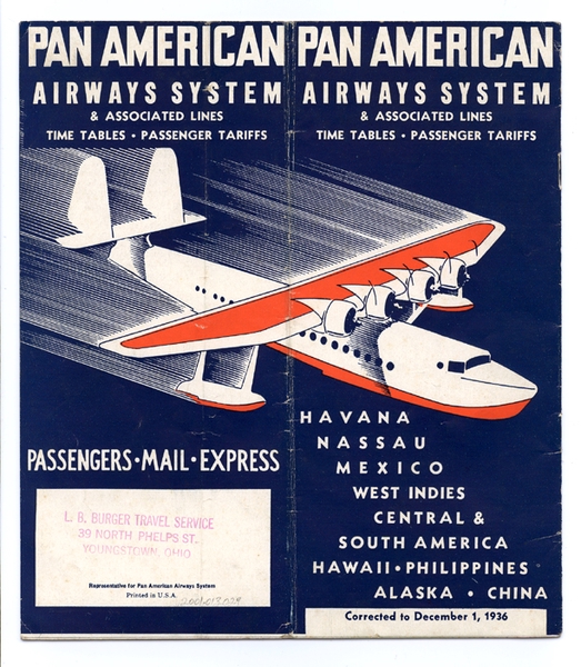 Image: timetable: Pan American Airways, Sikorsky S-42 
