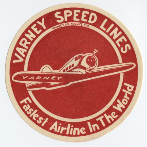 Luggage label: Varney Speed Lines