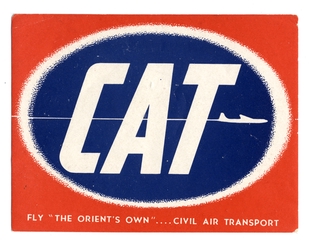 Image: luggage label: Civil Air Transport (CAT)