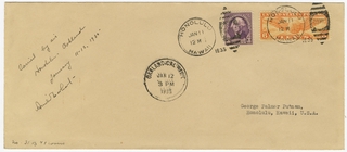 Image: airmail cover: Amelia Earhart, Honolulu to Oakland Solo Flight, January 11-12, 1935