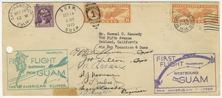 Image: airmail flight cover: Pan American Airways, Fourth Pacific survey fight, San Francisco - Guam and return