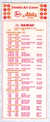Image: timetable: United Air Lines and Aloha Airlines