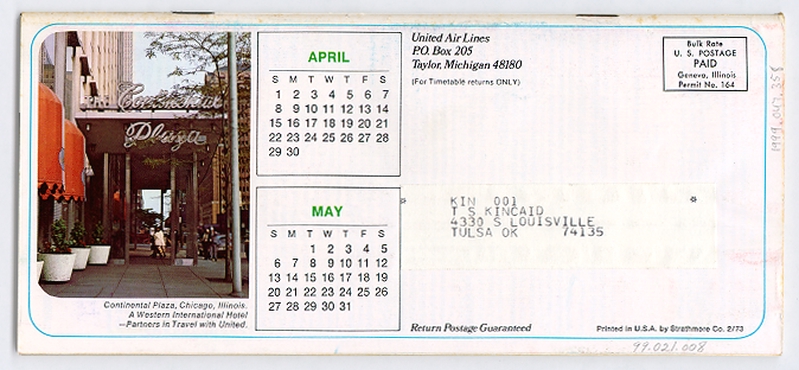 Image: timetable: United Air Lines