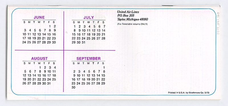 Image: timetable: United Air Lines