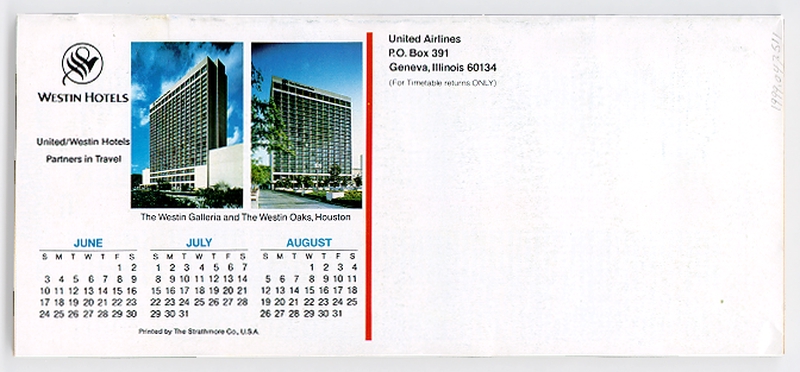 Image: timetable: United Airlines