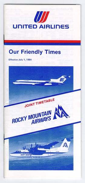 Image: timetable: United Airlines and Rocky Mountain Airways