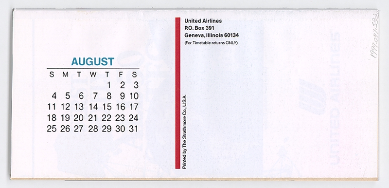 Image: timetable: United Airlines