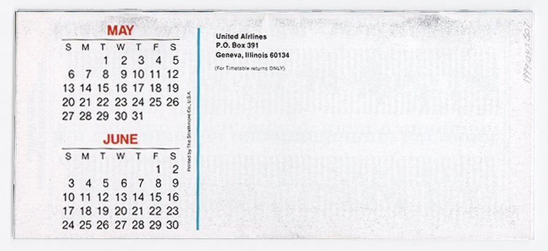 Image: timetable: United Airlines, cargo schedule