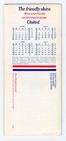 Image: timetable: United Air Lines