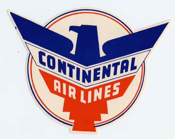 Luggage label: Continental Airlines