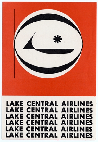 Luggage label: Lake Central Airlines