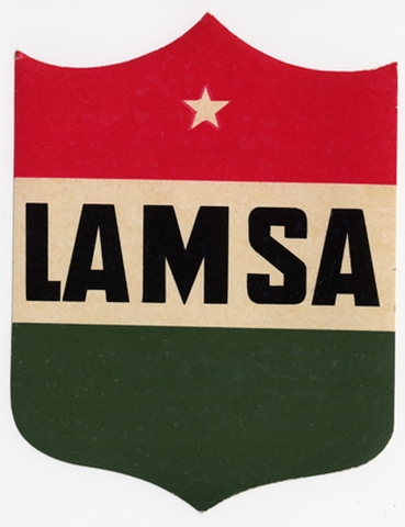 Luggage label: LAMSA (Líneas Aéreas Mexicanas)