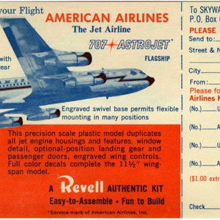 Image #4: flight information packet: American Airlines, Boeing 707 Astrojet