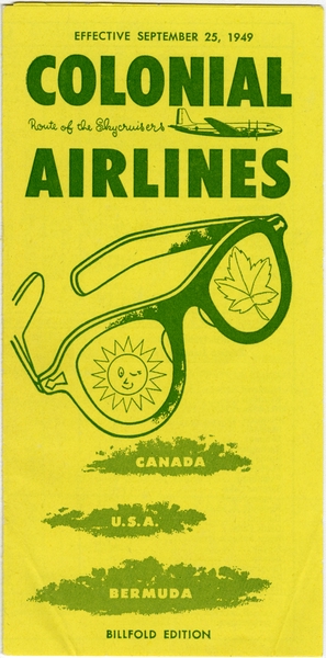 Image: flight information packet: Colonial Airlines