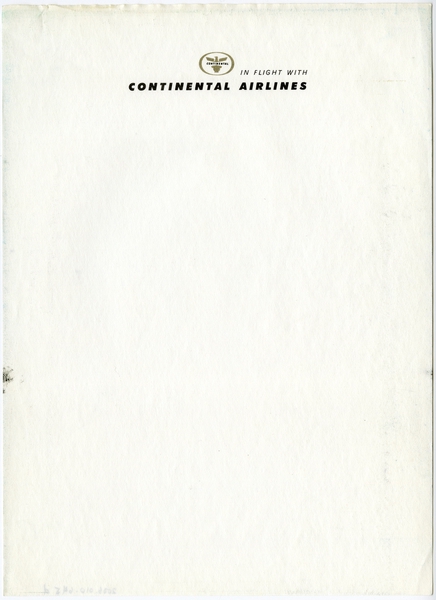 Image: flight information packet: Continental Airlines