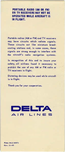 Image: flight information packet: Delta Air Lines