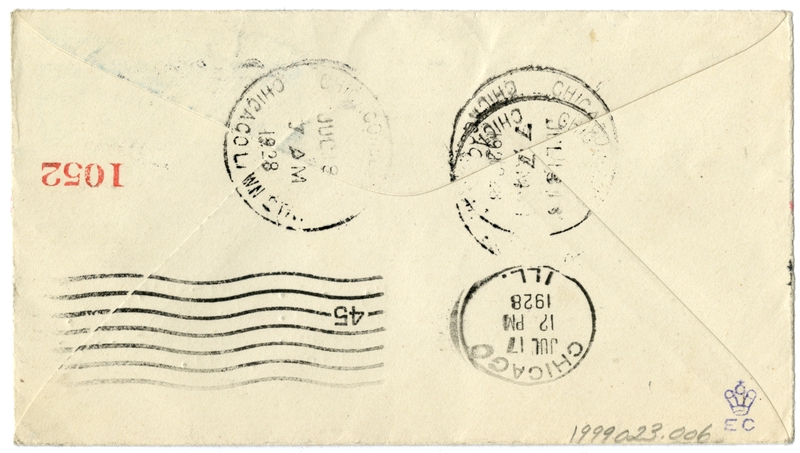 Image: airmail flight cover: CAM-27, Lansing, Michigan - Chicago route