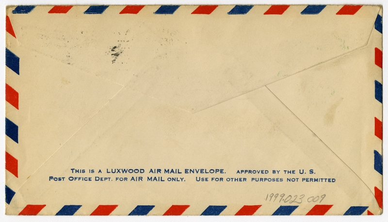 Image: airmail flight cover: Interstate Airlines, Inc., CAM-30, 1st Anniversary