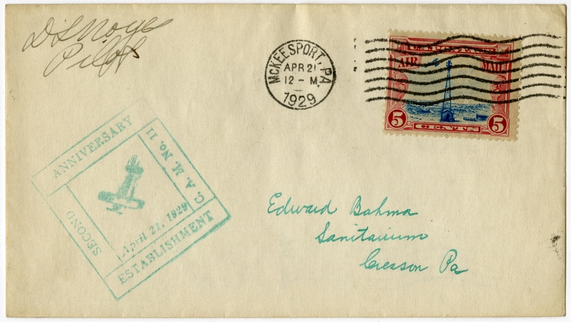 Image: airmail flight cover: CAM-11, Second anniversary