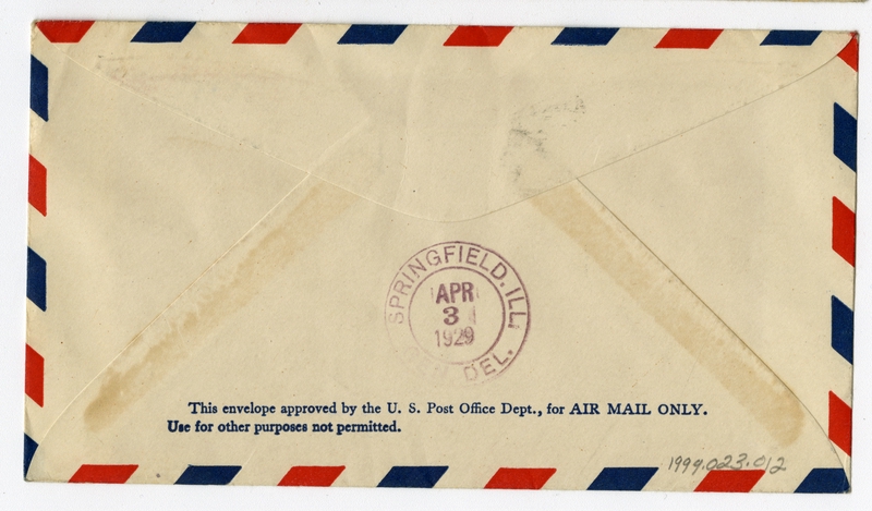 Image: airmail flight cover: CAM-27, Toledo - Chicago route