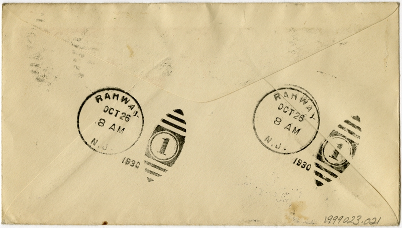 Image: airmail flight cover: CAM-34, first airmail flight, New York - Los Angeles route