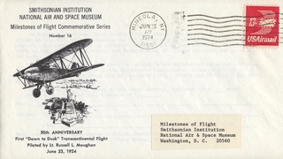 Image: airmail flight cover: National Air and Space Museum, Smithsonian Institution, Russell L. Maughan flight
