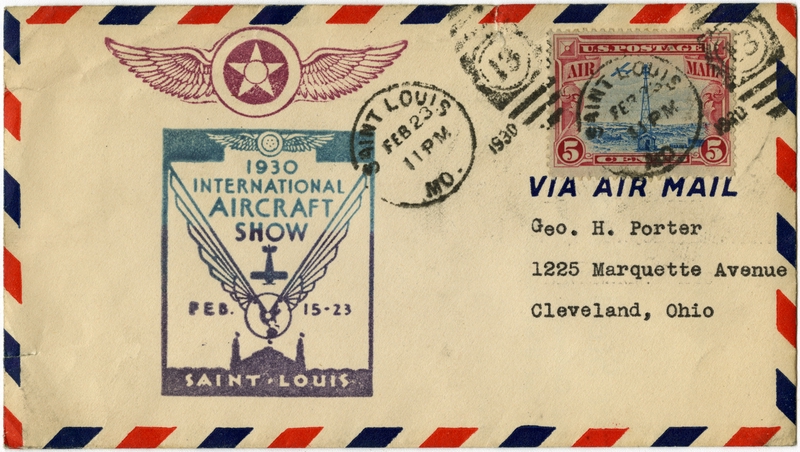 Image: airmail flight cover: International Aircraft Show, St. Louis