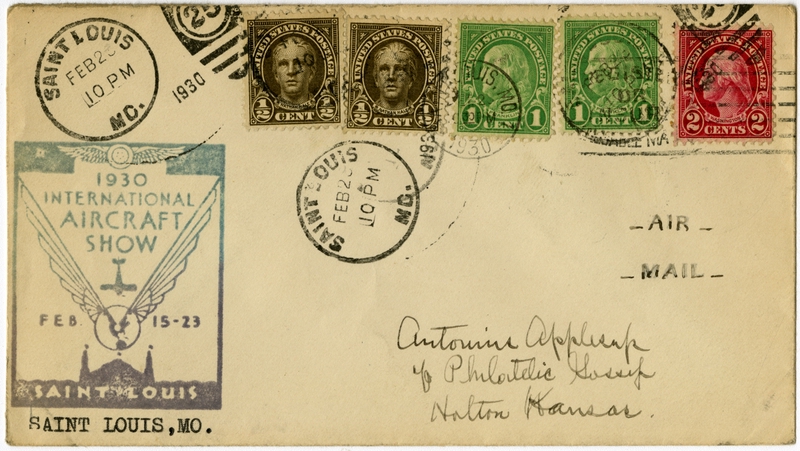 Image: airmail flight cover: International Aircraft Show, St. Louis