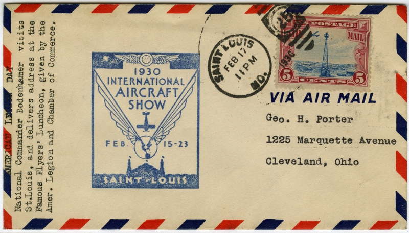 Image: airmail flight cover: International Aircraft Show, St. Louis
