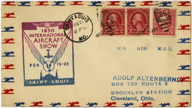 Image: airmail flight cover: International Aircraft Show, St. Louis