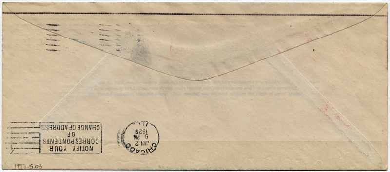 Image: airmail flight cover: Wright Brothers first flight, 20th Anniversary