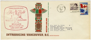 Image: airmail flight cover: Western Airlines, first flight, AM-19, Vancouver