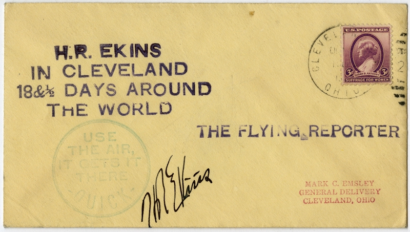 Image: airmail flight cover: H.R. Ekins