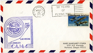 Image: airmail flight cover: Western Airlines, 50th Anniversary, CAM-4