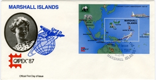 Image: airmail flight cover: Capex 1987, Marshall Islands