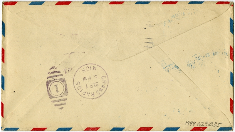 Image: airmail flight cover: Kohler Aviation Corporation, Milwaukee - Detroit route, 2nd Anniversary