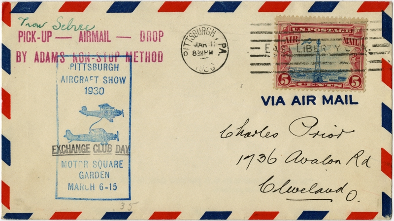 Image: airmail flight cover: Pittsburgh Aircraft Show