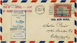 Image: airmail flight cover: Pittsburgh Aircraft Show