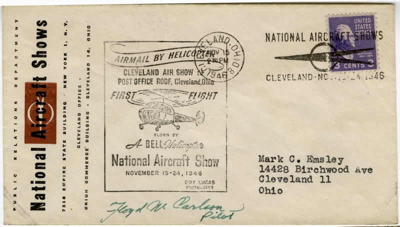 Image: airmail flight cover: National Aircraft Show, Cleveland, Ohio, 1946