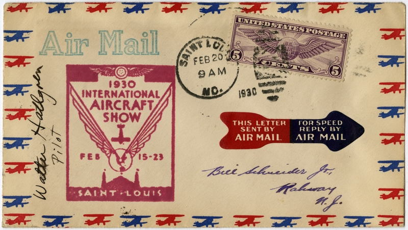 Image: airmail flight cover: International Aircraft Show, St. Louis