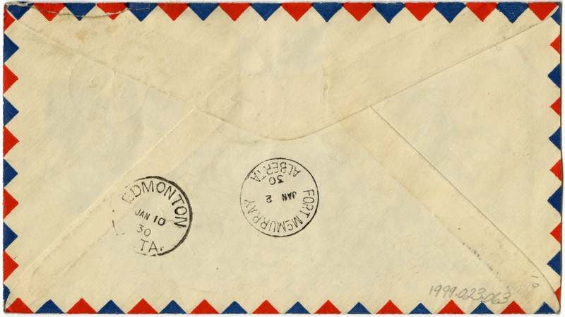 Image: airmail flight cover: Canada Air Mail, first flight, Aklavik - Fort McMurray route