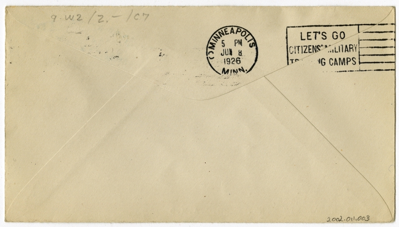 Image: airmail flight cover: First airmail flight, CAM-9, Milwaukee - Minneapolis