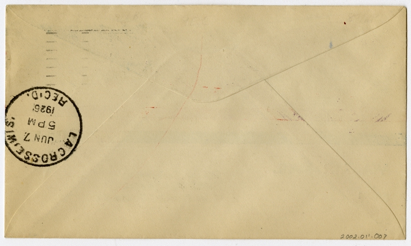 Image: airmail flight cover: First airmail flight, CAM, Minneapolis