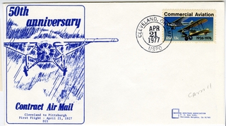 Image: airmail flight cover: CAM, 50th Anniversary