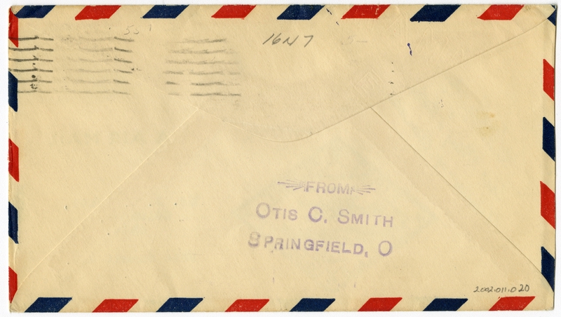 Image: airmail flight cover: First airmail flight, CAM-16, Cleveland - Louisville route, Springfield, Ohio